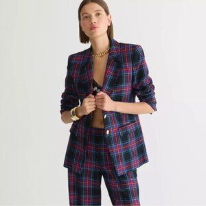 J CREW Nipped-in Wool Blend Blazer in Stewart Tartan Sz 00 NWT